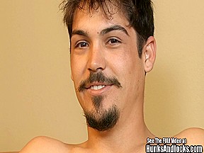 Mustache Man Massaging His Balls and Cum