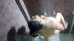 My Stepsister Bathes Naked For Me, She Is A Horny Slut With A Desire To Fuck