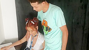 My Stepsister Sees Me Touching Myself While I Watch Her Doing Homework And Lets Herself Be Fucked Ve