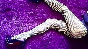 My ass and legs in nylon zebra pantyhose and heels