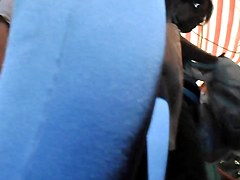 NYMPHET OF PRANCING IN TIGHTS BLUE BUTT