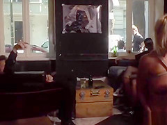 Naked blonde zappered in public bar