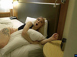 Naughty blonde babe, Kenzie Reeves is expecting a rough fuck with a stranger, in a hotel room