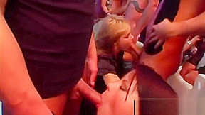 Naughty pornstars slurping giant dicks in public