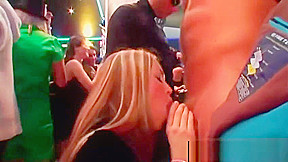 Naughty pornstars slurping giant dicks in public