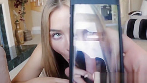 Naughty stepsister Blair Williams treated with cum in mouth