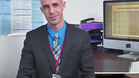 Nerdy Ass grabber takes 2 bears in the office