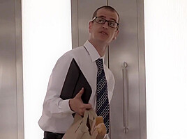 Nerdy assistant gets fucked by Casey Kisses