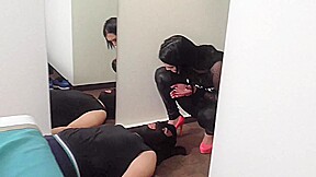 Never-ending foot agony for human trampling carpet by Femdom Austria