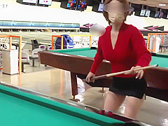 New Year Mini Skirt No Bra Billiards! Failure To Show Boobs