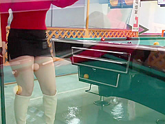 New Year Mini Skirt No Bra Billiards! Failure To Show Boobs