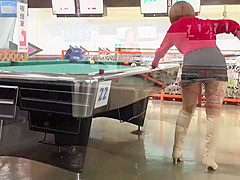 New Year Mini Skirt No Bra Billiards! Failure To Show Boobs