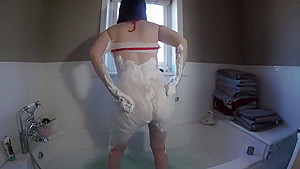Nurse gets Messy in shaving foam