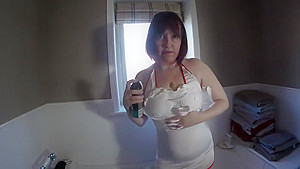 Nurse gets Messy in shaving foam