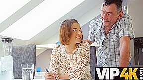 OLD4K  Natural minx is satisfied with the much older cock in her snatch