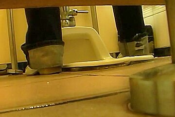 Office girls are pissing in the womens WC