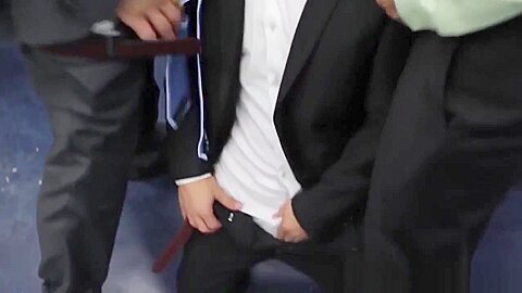 Office hunks assfucking in trio