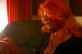 Old German Redhead Gets Her Wet Muff Sprayed With Cum