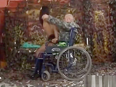 Old handicapped guy scores slutty nurse