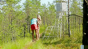 Olivia sucks off her boyfriend in the woods