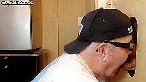 Oral gloryhole DILF sucks rod in private homemade video