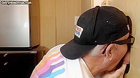 Oral gloryhole DILF sucks rod in private homemade video