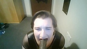 POV Sissy Blowjob and Saved Cum Bukkake