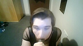 POV Sissy Blowjob and Saved Cum Bukkake