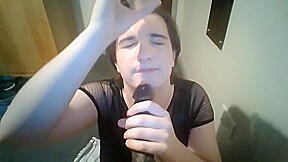 POV Sissy Blowjob and Saved Cum Bukkake