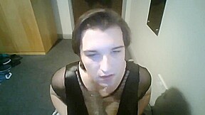 POV Sissy Blowjob and Saved Cum Bukkake