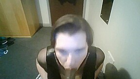POV Sissy Blowjob and Saved Cum Bukkake