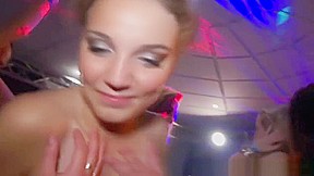 Party girls sharing cfnm cock
