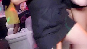 Party girls sharing cfnm cock