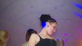 Party girls sharing cfnm cock