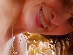 Petite Brunette Has Pussy And Ass Stretched Outdoors