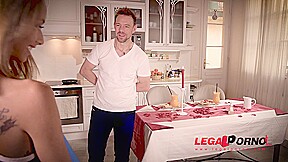 Petite babe Veronica Leal ass fingered & butt fucked balls deep in kitchen GP649 - PornWorld