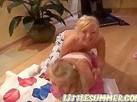 Petite blonde teen 18+ strips and mastrubates