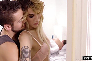 Petite teen 18+ Shemale Babe Fucked Next To Resting Lover 6 Min