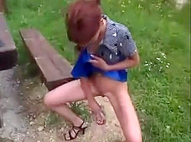 Piss and enema outdoor