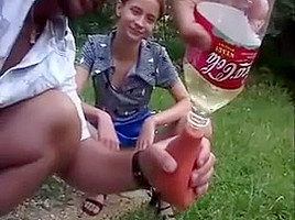 Piss and enema outdoor