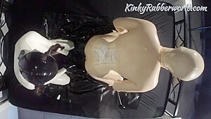 Plug And Gag For Latex Lea After Waking Up