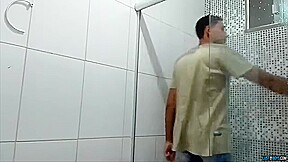Pole Rubbing In The Bathroom - David Scott
