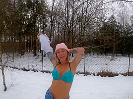 Polish Chick Goes Crazy On My Dick After Blowjob On The Snow With Crazy Dick And Owiaks