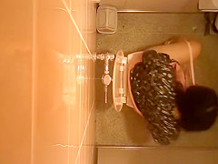 Public toilet ceiling catches women pissing