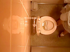 Public toilet ceiling catches women pissing