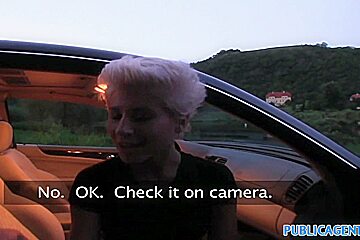 PublicAgent: Blonde lesbian takes cock for money