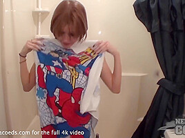 Really Hot University Of Nebraska Student 18+ Nervously Showeri