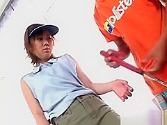 Redhead japanese tennis player giving fellatio