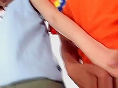 Redhead japanese tennis player giving fellatio