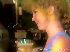Retro Couple Foreplay Over Alcohol